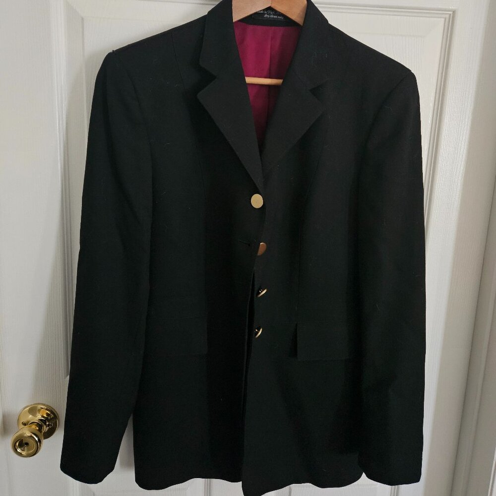 Elegant Black Blazer with Gold Accents
